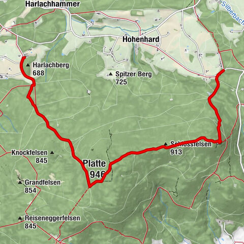 Waldershof - Schlossfelsen - Platte - Landgasthof Steinwald