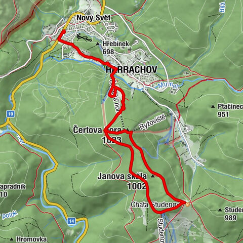 Harrachov - Čertova hora - Janova skála