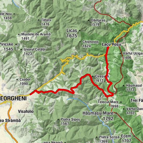 Gheorgheni - Piatra Lunaș (Ciofronca) - Fagu Înalt