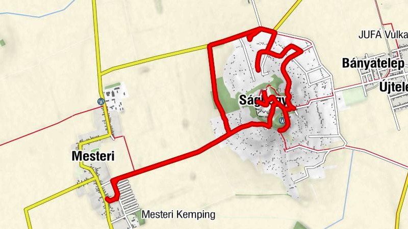 Üdülőtelep - Ság-hegy - Ság - Alsómesteri