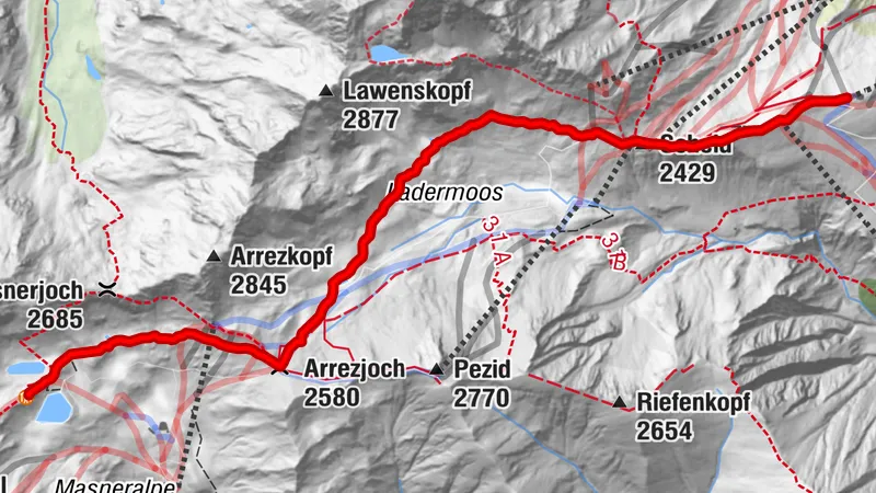 Hexenseehütte (2.585 m) vom Lazid