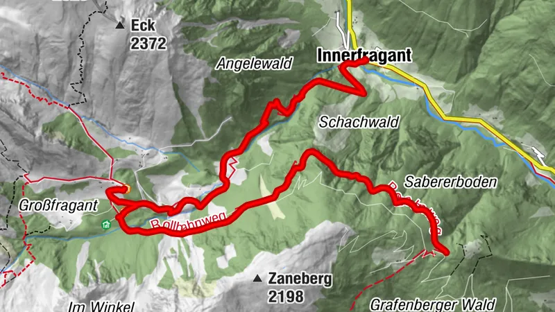 Rollbahn path - Großfragant - Innerfragant