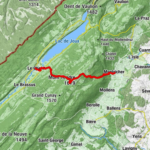 Le Sentier - Mont Tendre - Buvette du Mont Tendre - Auberge aux 2 sapins