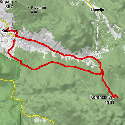 Kuterevo - Korenski vrh - Dulibe - Gostionica Butina