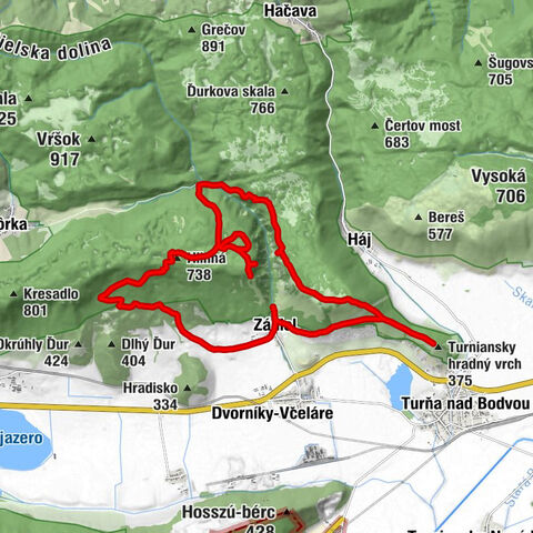 Zádiel - Hlinná - Jaskyňa pod valom - Turniansky hradný vrch