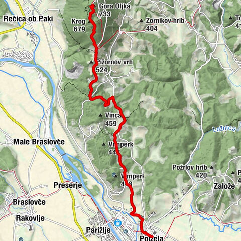 Polzela - Krog - Gora Oljka - Cerkev sv. Križa