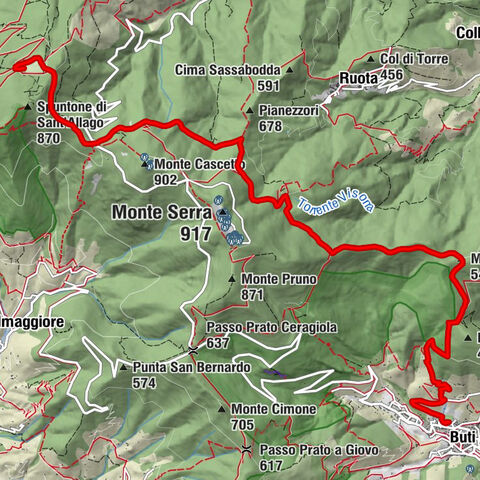 Buti - Monte Piavola - Monte Gentivola - Capannori