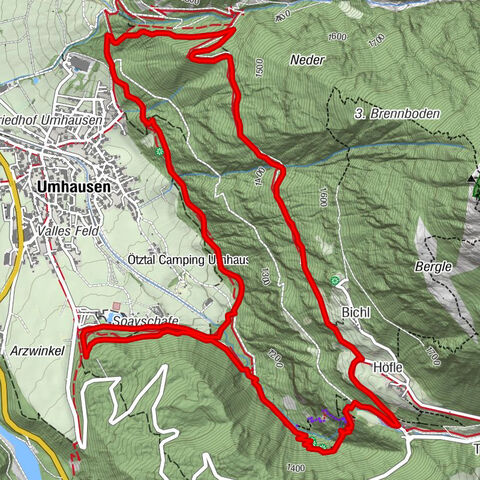 Stuibenfall Umhausen circular hike