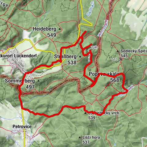 Lückendorf - Popova skála - Loupežnický vrch - Gasthof Alte Schmiede