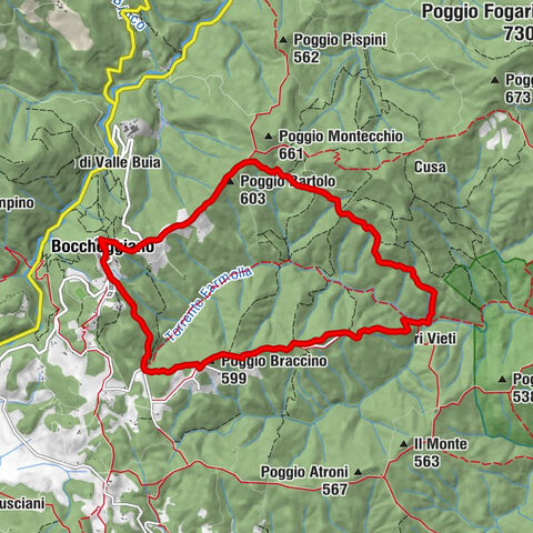 Boccheggiano - Poggio Braccino - Colle dei Cerri Vieti - Poggio Bartolo