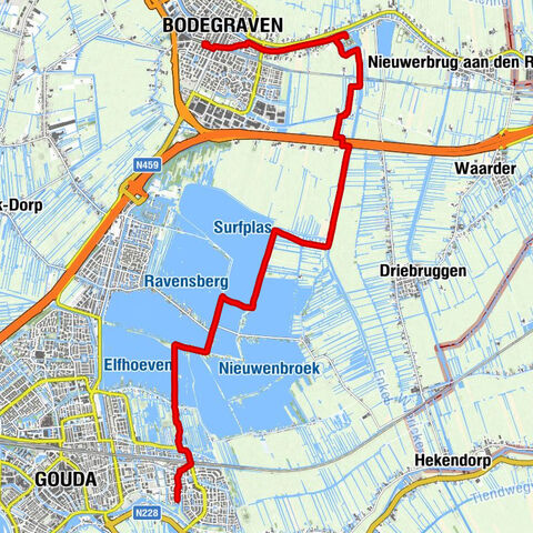 Van Bodegraven via Fort Wierickerschans en Reeuwijkse Plassen