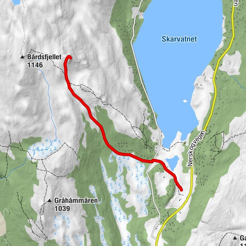 Oppdal - Skarvassosen hytteområde - Kvamsfjellet