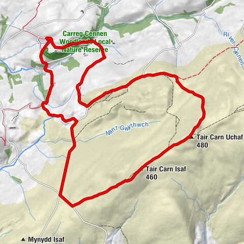 Quarter Bach - Tair Carn Uchaf - Tair Carn Isaf - Dyffryn Cennen