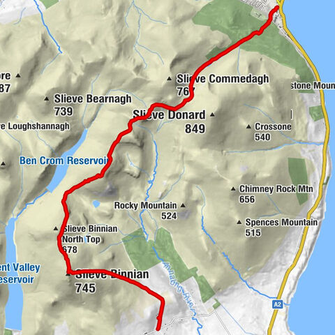 Brackenagh East Upper - Slieve Binnian - Slievelamagan - Newcastle
