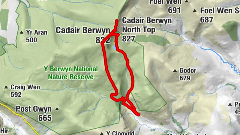Tanypistyll - Moel Sych - Cadair Berwyn - Cadair Berwyn North Top