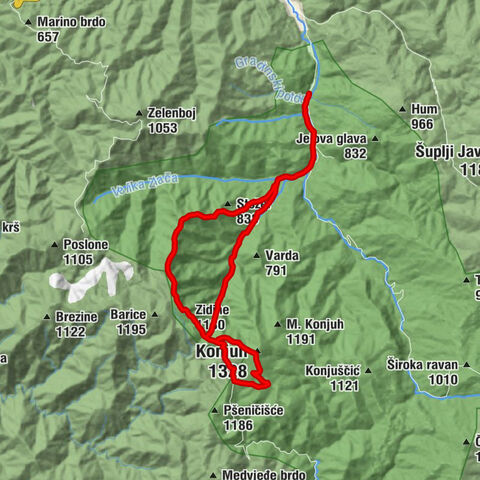 Općina Banovići - Zidine - Konjuh - Ždrijebčev skok