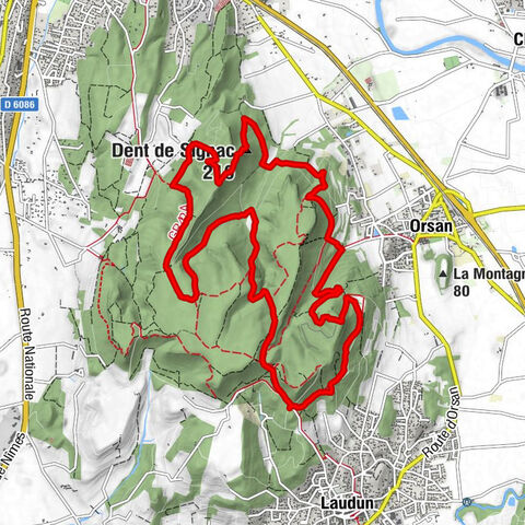 Laudun-l'Ardoise - Passage du Loup - Dent de Signac - Laudunum