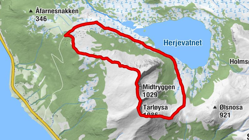 Rauma - Midtryggen - Tarløysa - Blåfjellet