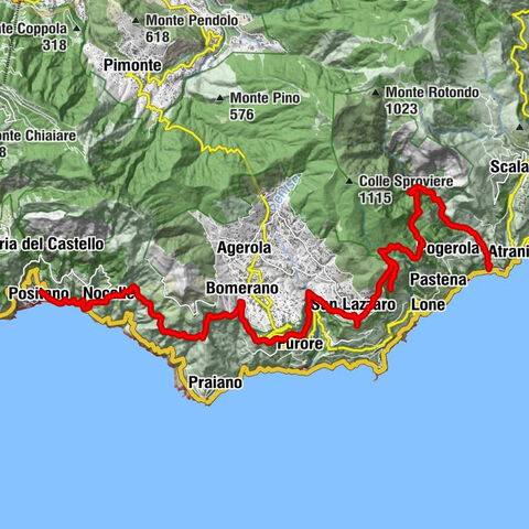 Positano - San Giacomo - Monte Molignano - Amalfi