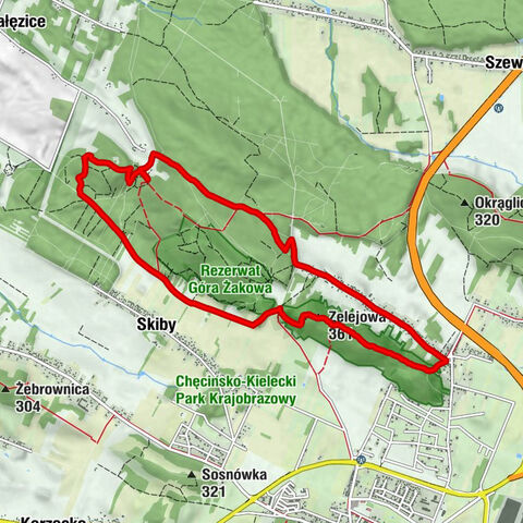 Chęciny - Zelejowa - Skiby