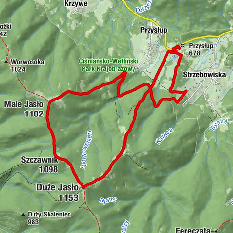 Przysłup - Małe Jasło - Szczawnik - Duże Jasło