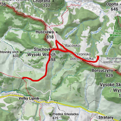 Lesnické sedlo - Šľachovky / Wysoki Wierch - Schronisko pod Durbaszką - Bacówka