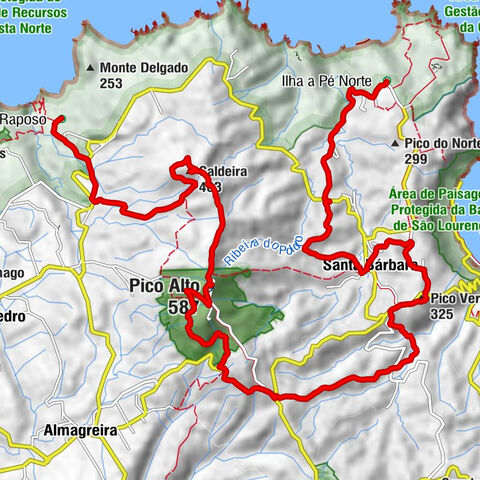 Ilha a Pé Norte - Pico Alto - Caldeira - Ilha a Pé Raposo