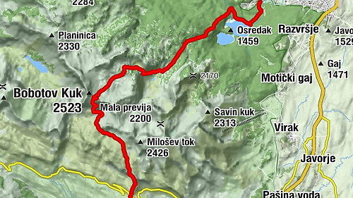 Sedlo - Uvita greda - Lučin vrh - Perila
