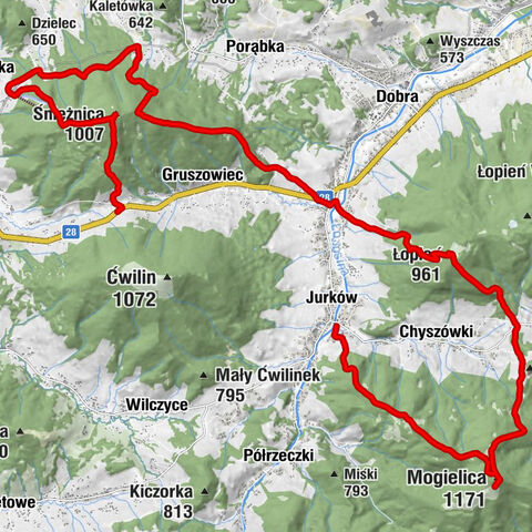 Kotówka - Śnieżnica - Mogielica - Karczma Baranówka