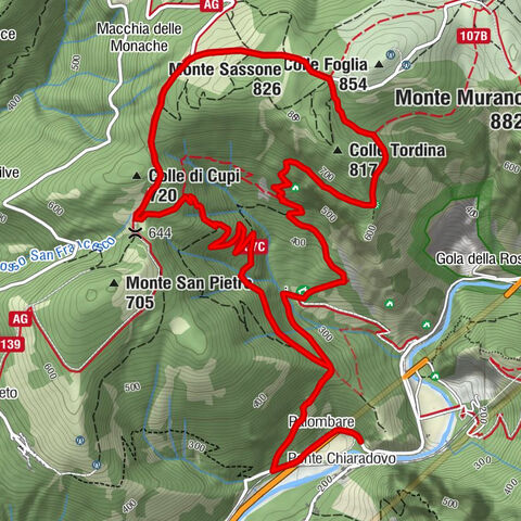 Ponte Chiaradovo - Palombare - Rifugio Morettini - Monte Sassone