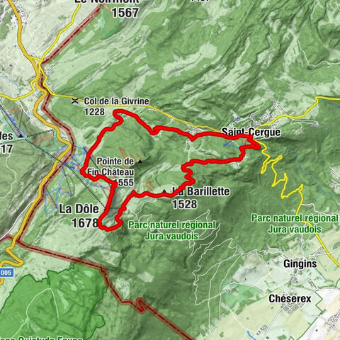 Saint-Cergue - La Barillette - La Dôle - Col de Porte