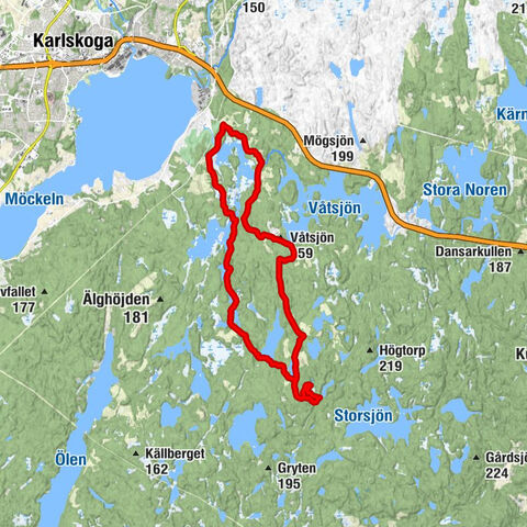 Lekebergs kommun - Grottan vid Hjortelmossen - Våtsjön - Karlskoga kommun
