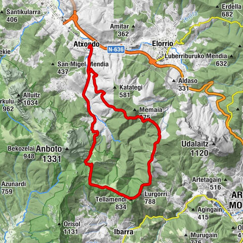 Atxondo - Erkotxa - Tellamendi - Lurgorri