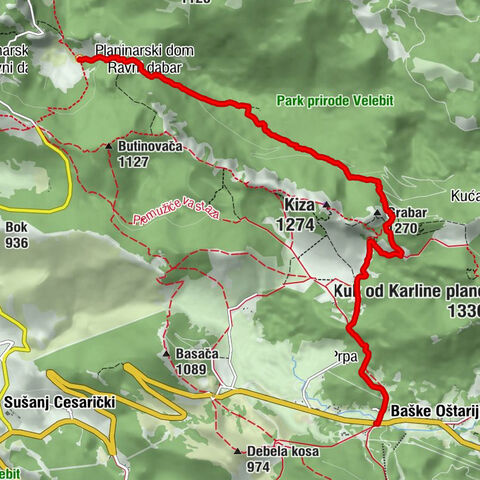 Planinarski dom Ravni dabar - Crni dabar - Grabar - Baške Oštarije