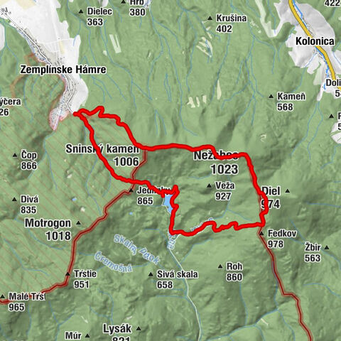 Valaškovce-Sever - Sninský kameň - Nežabec - Remetské Hámre