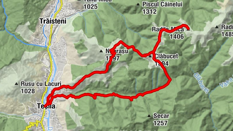 Teșila - Izvor - Radila Mică - Clăbucet