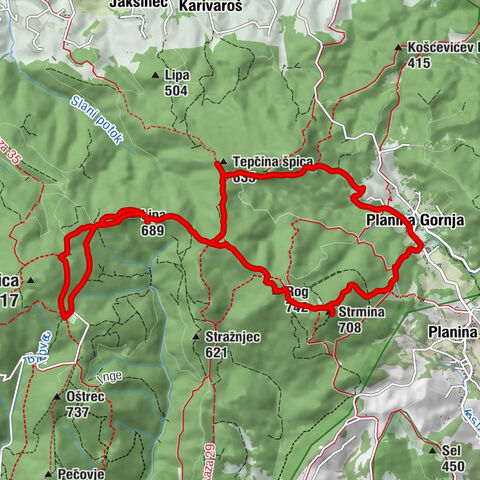 Planina Gornja - Lipa - Rog - Strmina