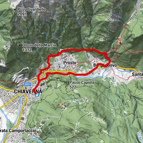 Chiavenna - Cranna - Borgonuovo di Piuro - Chiavenna Ring
