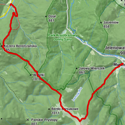 Bereżki - Kiczera Bereżczańska - Muczne - Karczma Carpathia