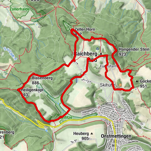 Onstmettingen - Heiligenkopf - Zeller Horn - Raichberg