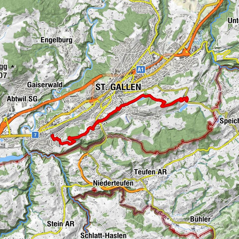 St. Gallen Haggen - Riethüsli - St. Gallen - Schwarzer Bären
