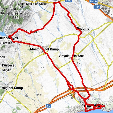 Cambrils - Montbrió del Camp - Riudecanyes - Santa Caterina de Vinyols i els Arcs
