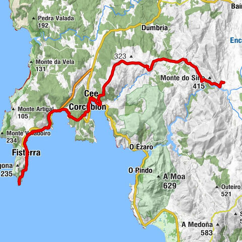 O Cabo - Igrexa de Santa María das Areas - Ermida da Nosa Señora das Neves de Buxantes - Olveiroa