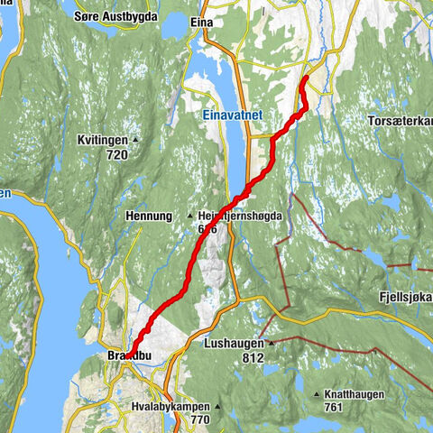Lund - Tandsæter - Teiterud - Brandbu