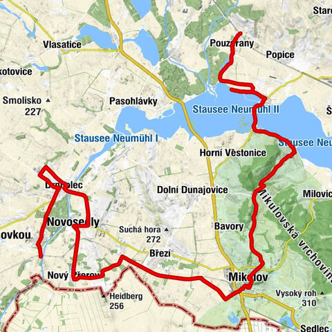 Jevišovka - Kočičí skála - sv. Barbory - Restaurace Sport