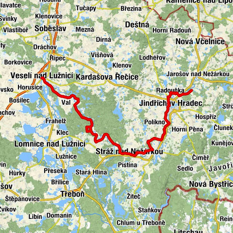 Dolní Skrýchov - kaple sv. Terezie - Čachrův vrch - Veselí nad Lužnicí Ⅰ