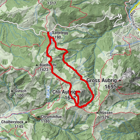 Sattelegg - Muttergottes- und Bruderklausenkapelle - Wildegg - Chli Aubrig