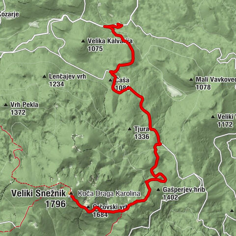 Leskova dolina - Grčovski vrh - Veliki Snežnik - Grčovsko sedlo