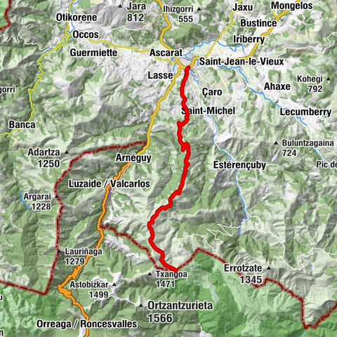 Saint-Jean-Pied-de-Port - Hastategi / Pic d'Hastateguy - Urdanazburu - Saint-Michel