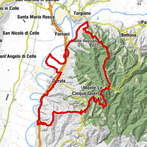 Deruta - Monte Le Cinque Querce - Monte Rosciano